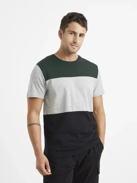 Tricou Celio cu dungi negru