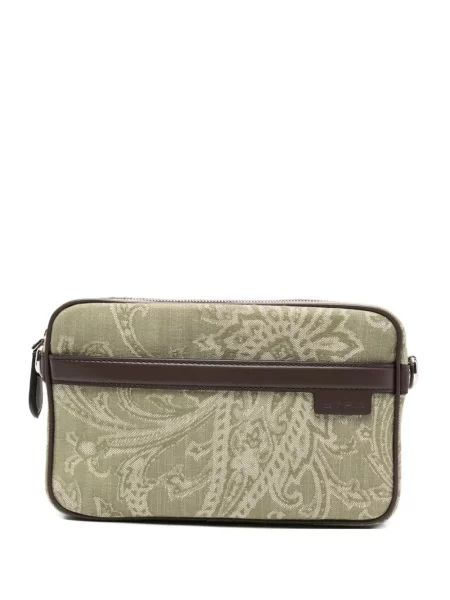 Geantă Etro cu model paisley verde
