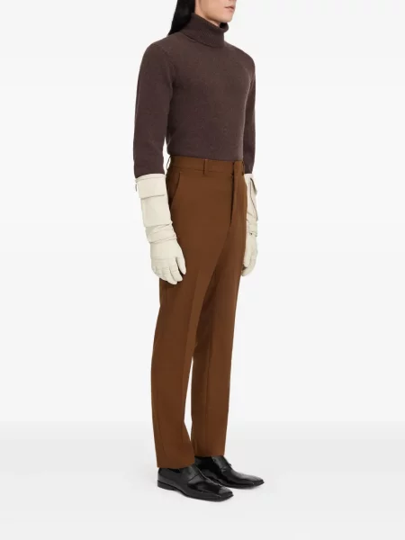 Pantaloni Mm6 Maison Margiela de lână maro
