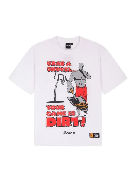 Tričko Grab a Shovel šedá / červená / černá bílá