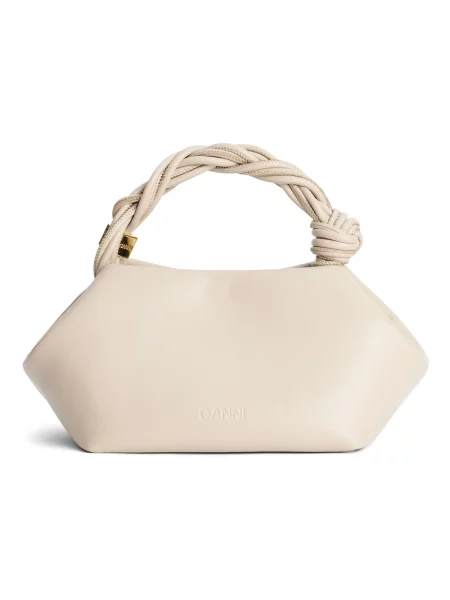 Torebka crossbody Ganni z klapami beżowa
