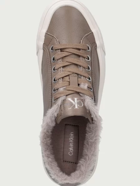 Calvin Klein Sportcipők Vulc Flatf Laceup Lth Fur bézs