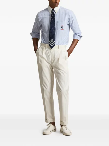 Șapcă Polo Ralph Lauren de mătase cu dungi cu cataramă albastru