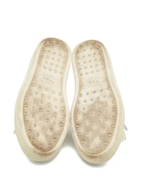 Кожени маратонки Tod's с ресни бяло