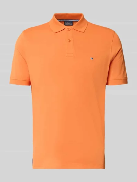 Koszulka polo o kroju regular fit z haftem Christian Berg Men pomarańczowa
