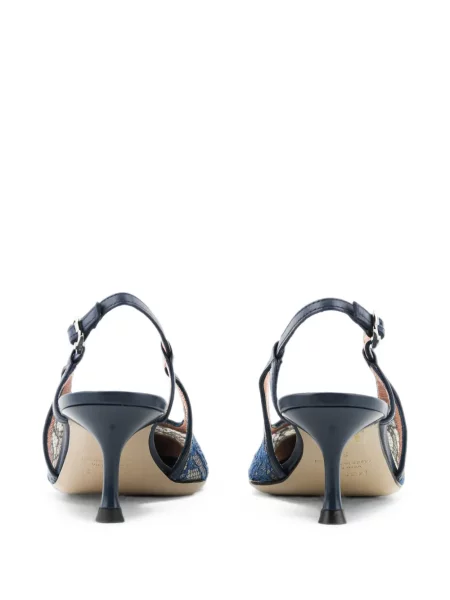 Pantofi cu toc Morobé din dantelă slingback albastru