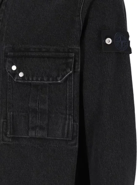 Geacă de blugi Stone Island cu strasuri negru