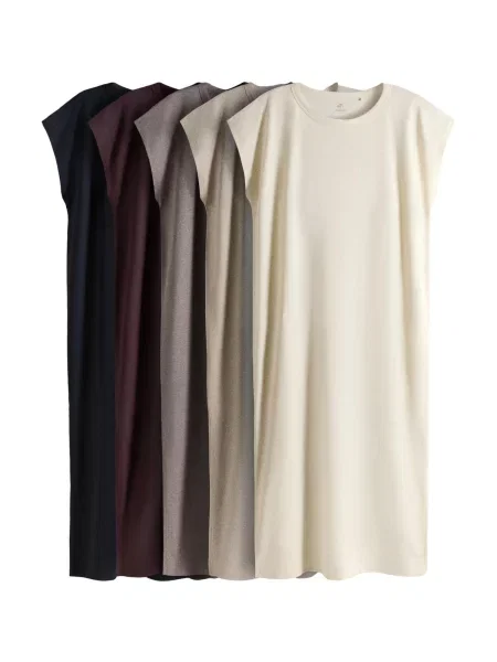The Set Rochie crem / albastru noapte / taupe / grej / mov vânătă gri