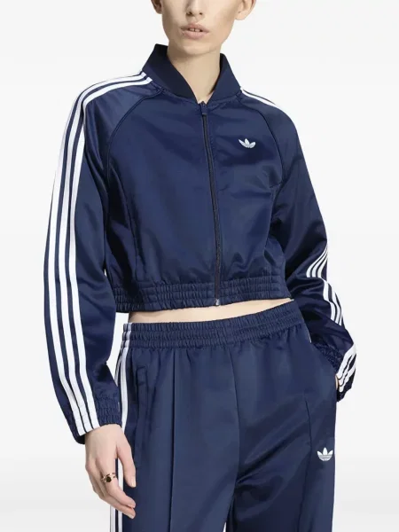 Decupat pantaloni scurți Adidas cu dungi cu autograf albastru