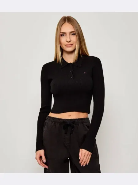 Tommy Jeans pulover bej light negru