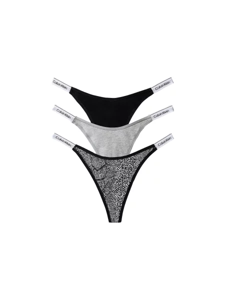 Calvin Klein Underwear Tanga gri / negru alb