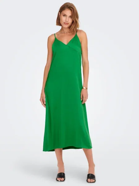 Rochie maxi Only din satin verde