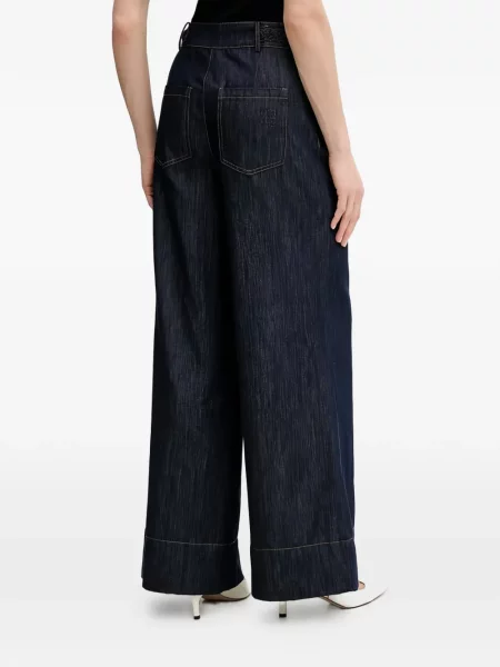 Дънки Oui плетена синьо