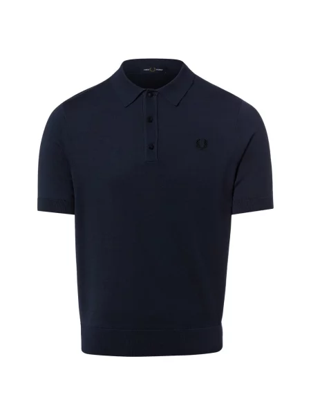 Fred Perry koszulka polo z dzianiny Mężczyźni jednolity S niebieski