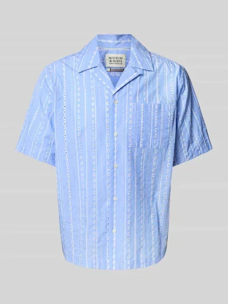 Koszula casualowa o kroju regular fit z haftem angielskim Scotch & Soda