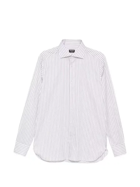 Lung cămașă Zegna cu dungi alb