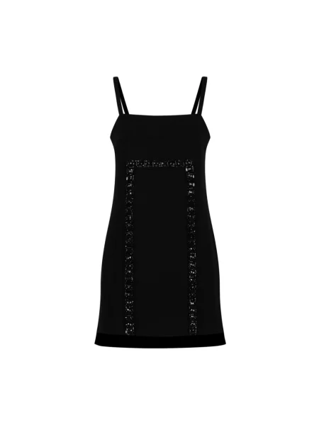 Haftowana mała mały sukienka mini Max Mara czarna