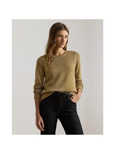 Sweter Ralph Lauren z długim rękawem żółty