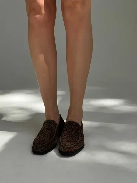 Замшеві Лофери коричневий