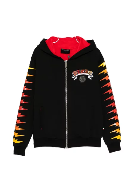 Hanorac cu glugă Philipp Plein cu paiete negru