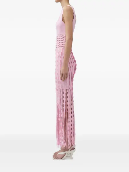 Rochie midi Simkhai cu franjuri roz