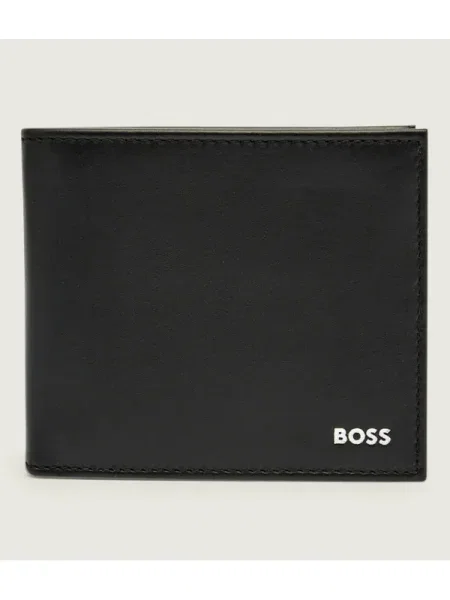 Bőr pénztárca Boss fekete