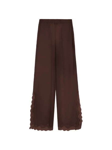 Pantaloni palazzo 16arlington din satin maro