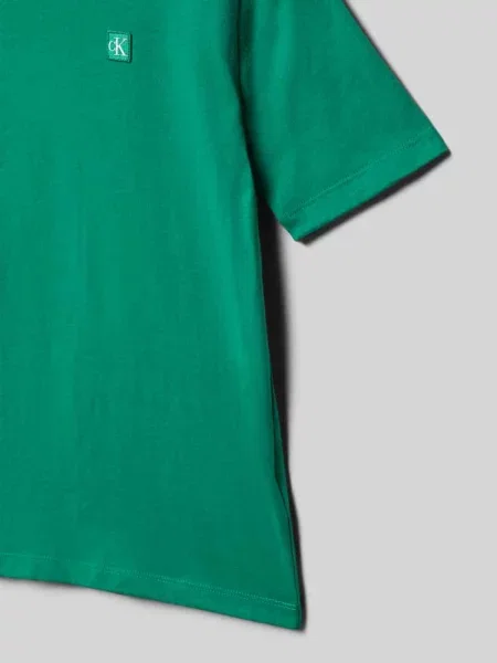 T-shirt o kroju regular fit z czystej bawełny Calvin Klein Jeans zielona