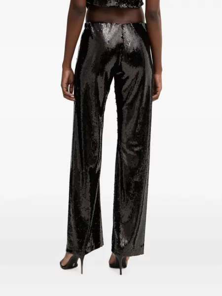 Pantaloni Haveone cu paiete negru