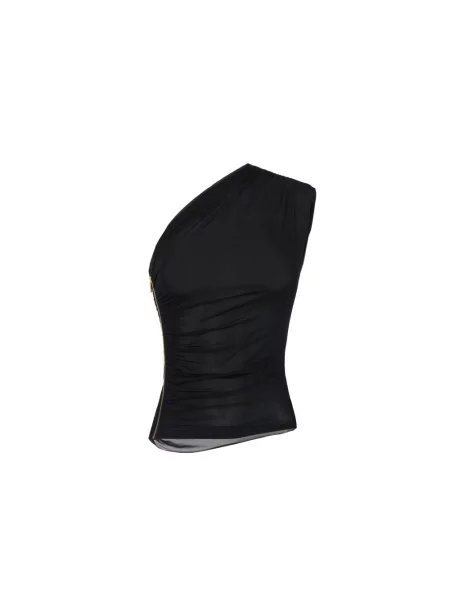 Top Elisabetta Franchi z dżerseju czarny