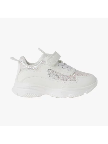 Sneakersy Dziecko Glittra Rzep białe