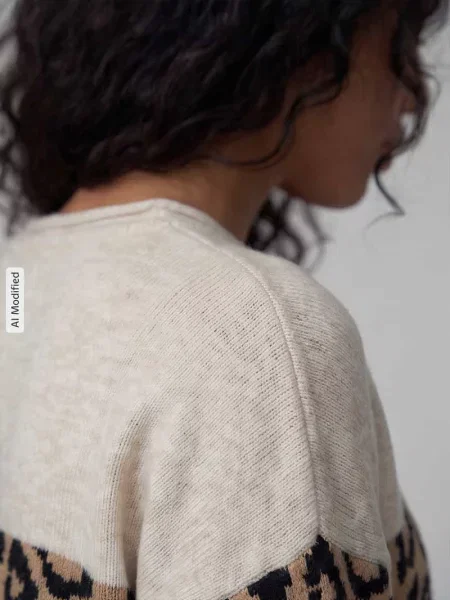 Sweter z dzianiny o kroju regular fit ze zrolowanym okrągłym dekoltem model ‘JADE’ Only beżowy