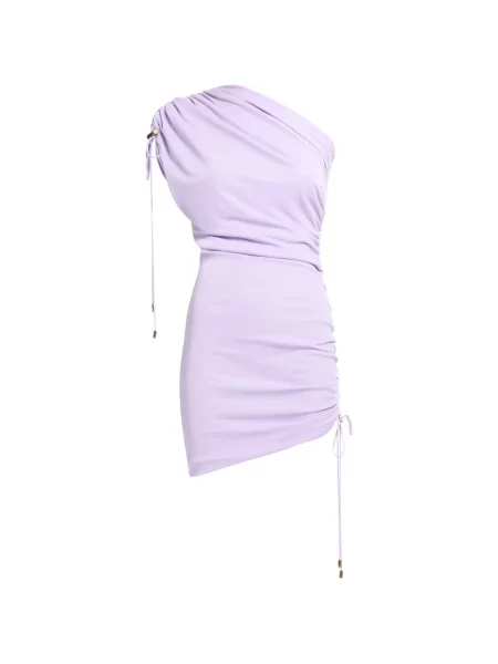Rochie mini Elie Saab cu volane cu un umăr gol violet