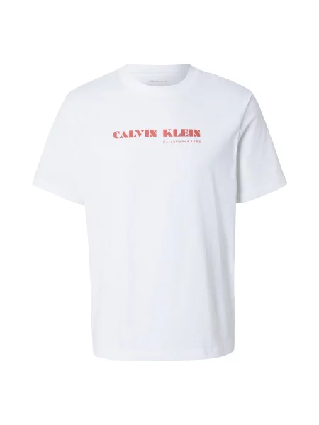 Calvin Klein Jeans Tricou roșu pepene alb