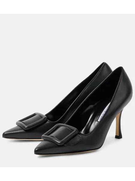 Pantofi cu toc Manolo Blahnik din piele negru