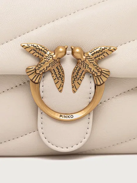 Pinko чанта crossbody дамска от кожа бяло