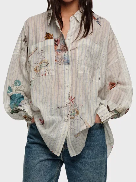 Сорочка у смужку Bimba Y Lola блакитна