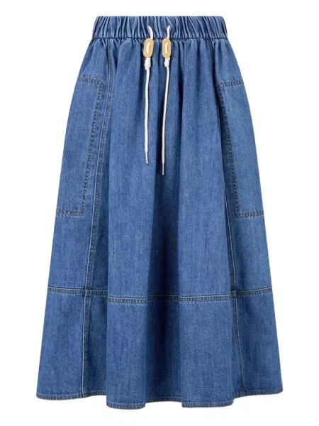 Fustă din denim Studio Tomboy până la genunchi albastru