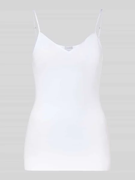 Podkoszulka o kroju slim fit z cienkimi ramiączkami Hanro biała
