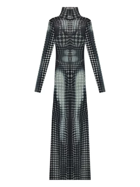Rochie maxi Jean Paul Gaultier cu buline cu imagine gri