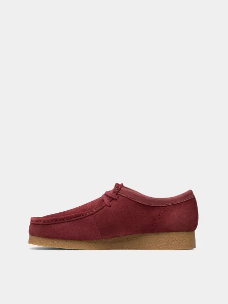 Ботинки Clarks из нубука бордовые