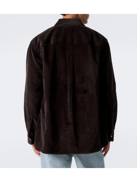 Geacă Bottega Veneta de catifea cord maro