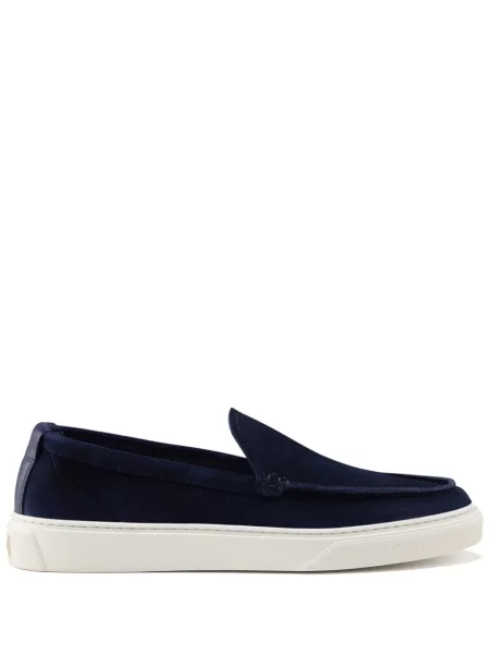 Pantofi loafer Woolrich din piele de căprioară slip-on albastru
