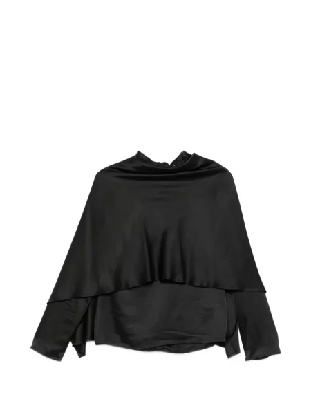 Bluză Róhe din satin drapată negru