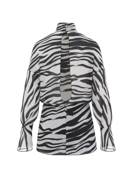 Rochie mini Patrizia Pepe cu imagine cu model zebră alb