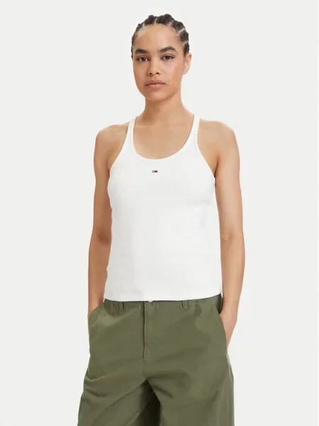 Tommy Jeans Top Racerback deschis bej