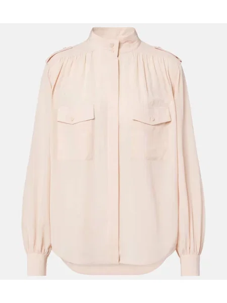 Cămașă Chloé de mătase roz