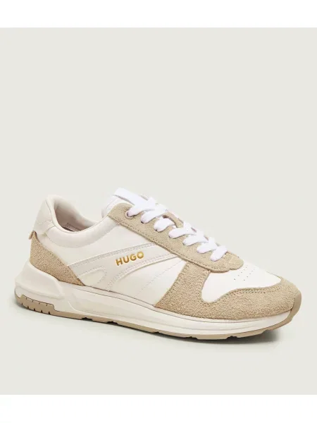 HUGO Sneakers | piele întoarsă bej