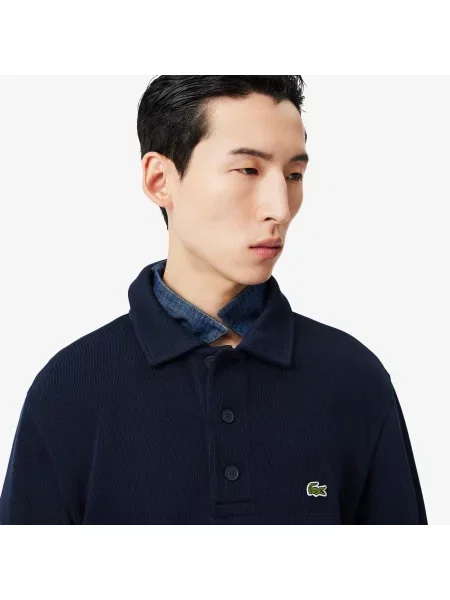 Lacoste Bluza Z Kołnierzykiem Polo Classic Fit granatowa