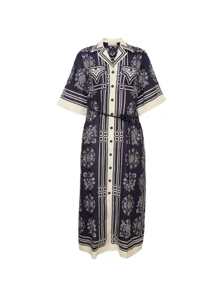 Rochie tip cămașă Alemais cu model floral cu imagine albastru